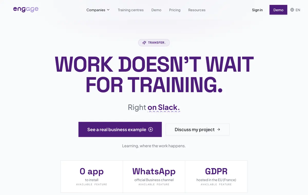 Engage Learning homepage