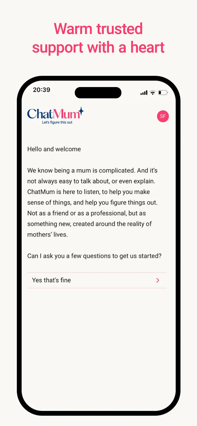 ChatMum chat screen
